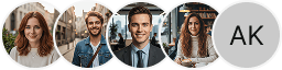 Multiple investor profile avatars displayed in a BTC Vaultrend AI trading review section